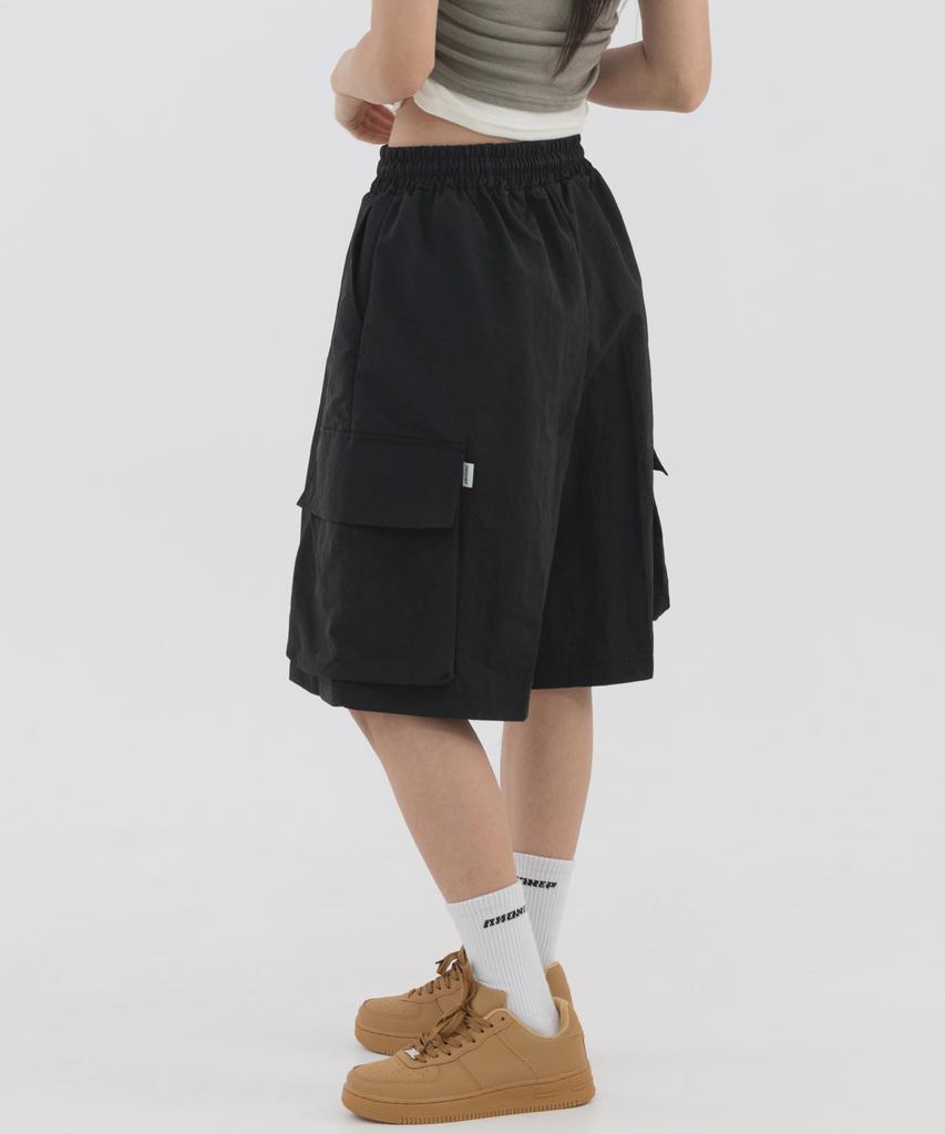 PIANER 3D Pocket Nylon Bermuda Shorts (Black)