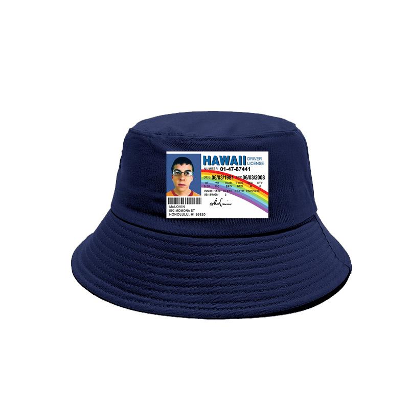 Mclovin Id Card Superbad Geek Bucket Hats New Outdoor Cotton Funny Panama Hat Summer Cool Sun Caps Bob Hat