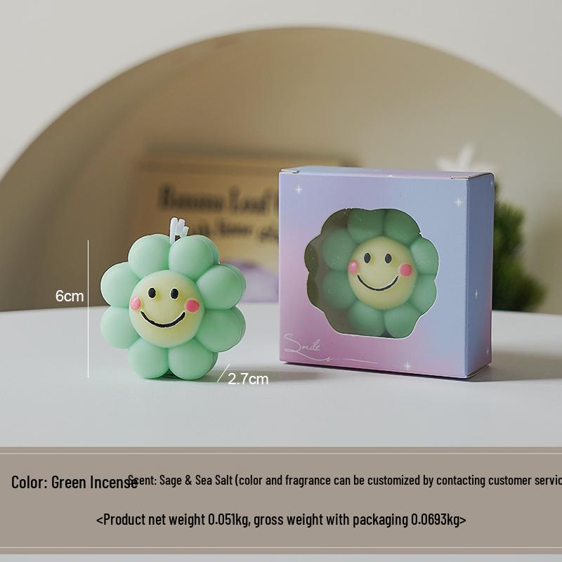 

Ароматическая свеча «Улыбающийся подсолнух» - Ароматический подарок ручной работы, Милый восковой сувенир в форме цветка