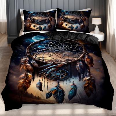 Sternenhimmel Traumfänger 3D-gedruckter Bettbezug Eleganter Fantasy-Themen-Bettbezug für Jugendliche Erwachsene Bettbezug Kissenbezug