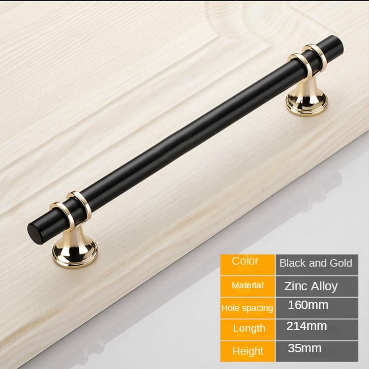 Moderne Zinklegierung Schwarz Gold Türgriffe Küchenschrankgriffe Massive Schubladengriffe Mode Möbelgriff Beschläge Möbel