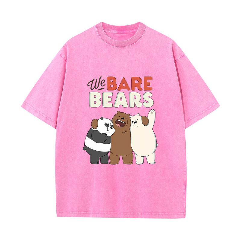 SX-71 MINISO 2026 Summer Vintage Wash Printed Pure Cotton Shoulder Style Men's and Women's Round Neck Short Sleeved Couple T-shirt