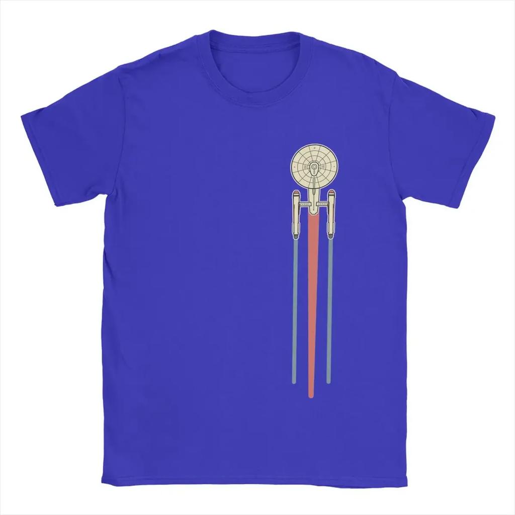 Herren T-Shirts USS Enterprise Staarrs Treks Erstaunliches Reines Baumwoll T-Shirt Kurzarm T-Shirts O-Ausschnitt Tops Übergröße