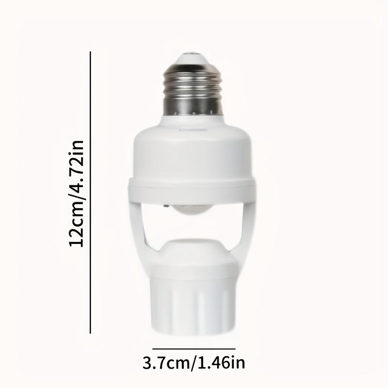 1PC Mechanical Induction Lamp Holder with Adjustable Delay Switch, the Lampshade Is White, the Base Is Sturdy, and the Installation Is Easy