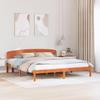 VidaXL Bed Frame with Headboard Brown Waxed 200x200 Cm Solid Pine Wood 872052