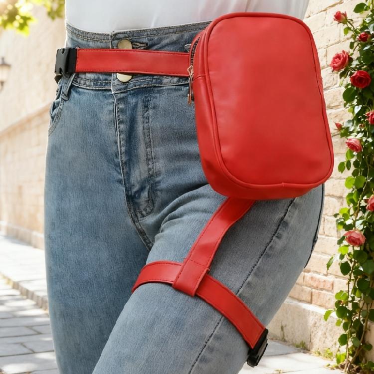 Oberschenkel-Gurt-Tasche Drop-Leg-Tasche Bauchtasche für Damen Herren Bein-Geldbörsen Kunstleder Taille Hüfttasche
