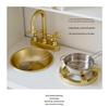 Children's Wooden Play Kitchen Toy Set: Golden Cooking Utensils & Accessories, Perfect Birthday Gift for Girls