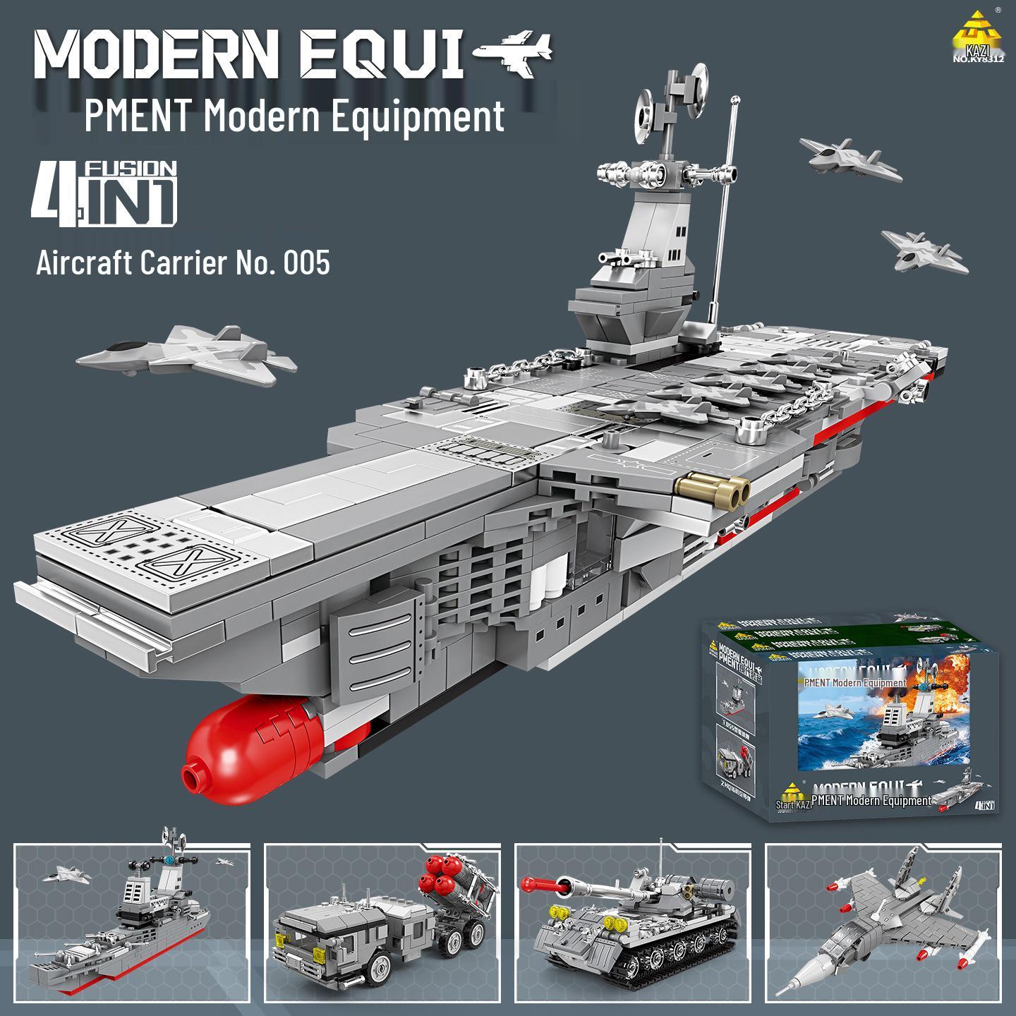 KaiZhi 8312 Military Aircraft Carrier Model Building Blocks - Educational Toy for Boys