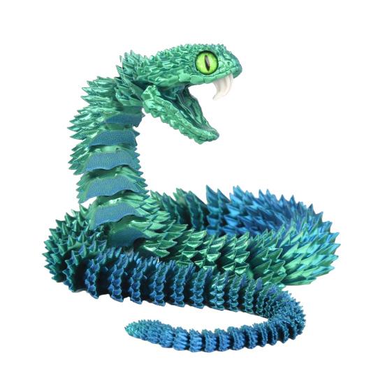3D Printed Snake Articulated Toy Flexible Jointed Serpent Figurine 30cm