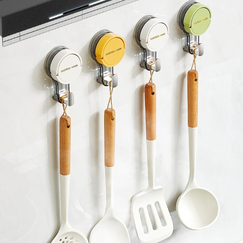 Suction Cup Hooks Vacuum Adhesive No Drill Wall Hanger for Bathroom Kitchen Towel Holder Waterproof Removable Strong Grip