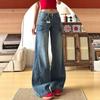 American Large-size Jeans Women's New Autumn Spice Girls Loose Low-rise and Thin Straight Versatile Wide-leg Pants