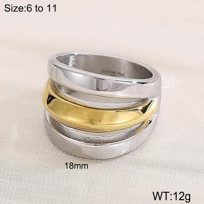 

Luxury Chunky Stainless Steel Ring Women s Shiny Silver/Gold/Black Color Anillos Wedding Party Bands Trend Jewelry Roung Gift 6