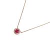 Used Good Condition STAR JEWELR Star Jewelry HALO K18PG Ruby Diamond Chain Necklace Red Pink Gold Ladies Old Clothes Used USED