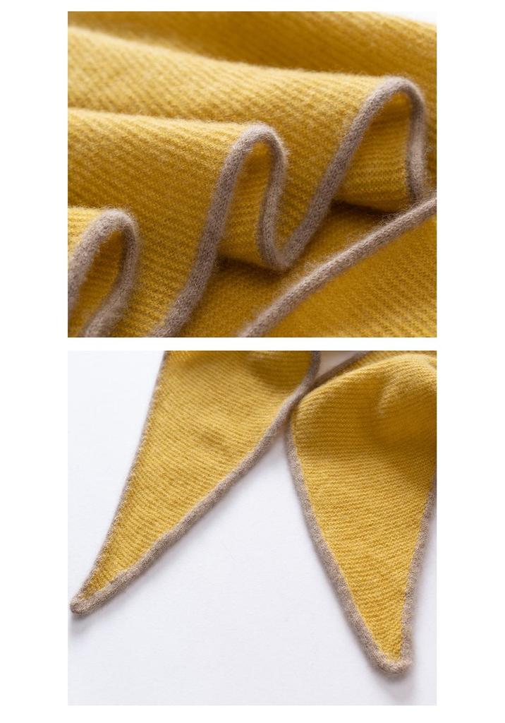 Women's 100% Pure Cashmere Color Block Scarf - Warm Autumn/Winter Knit Neck Protector