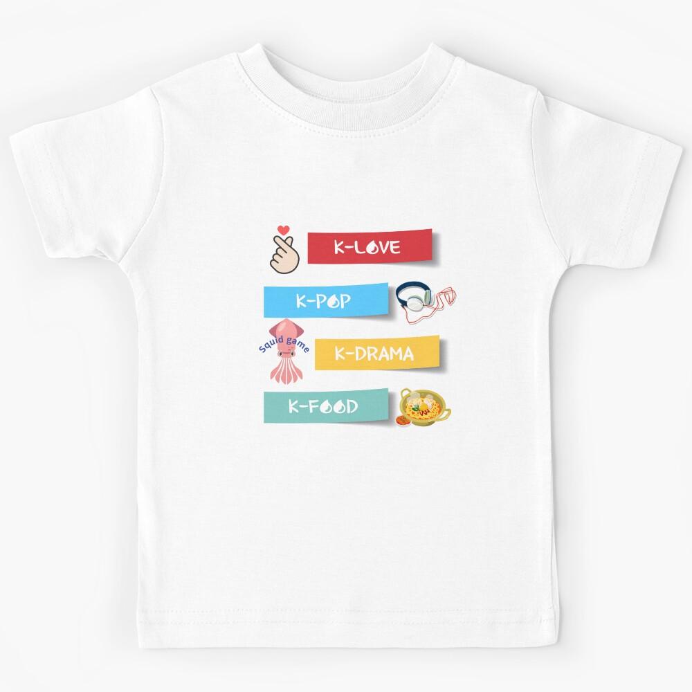 K-LOVE,K-POP,K-DRAMA,K-FOOD,K-culture Kids T-Shirt 110