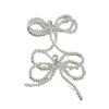 1Pair Bowtie Pearl Flower Shoelaces Buckle Shoes Charms for Woman White and Silver Shoelace Decoration Clips Shoe Accessoriess