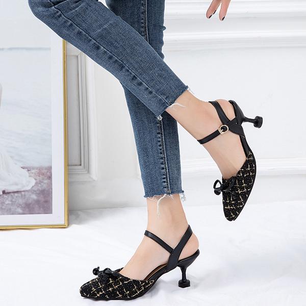 Sandalias Negras Beige Mujer Redondo Tacón Alto Pequeño Talla Grande 32 48  comprar a buen precio — entrega gratuita, reseñas reales con fotos — Joom