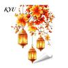 Autumn Theme Party Supplies Fall Thanksgiving Static Window Clings, Pumpkin Maple Leaf Floral Glass Reusable Stickers Decals, Removable Harvest Season