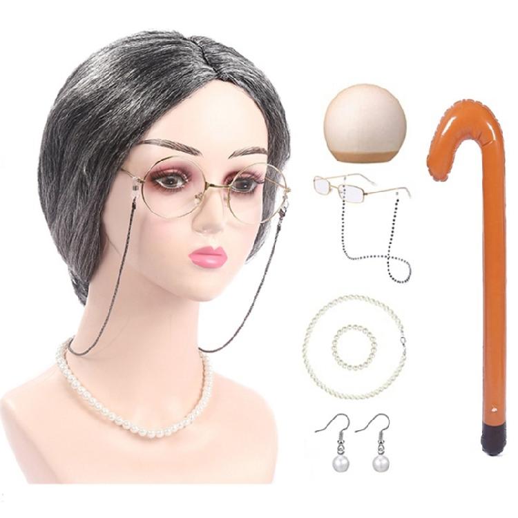 Girl 100 Days of School Costume Set Grandma Costume Set Old Lady Costume Outfit