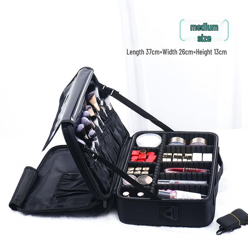 Cross-Border Large-Capacity Double-Layer Makeup Artist Bag with Partitions