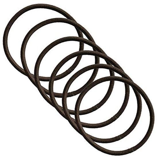 Made Japan hair ties thin 6-piece set thickness 2.5mm no knot (brown)