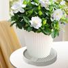 Supporto per Vaso da Fiori con 4 Ruote Nascoste, Carrello Rotondo per Piante da Giardino, Interni,