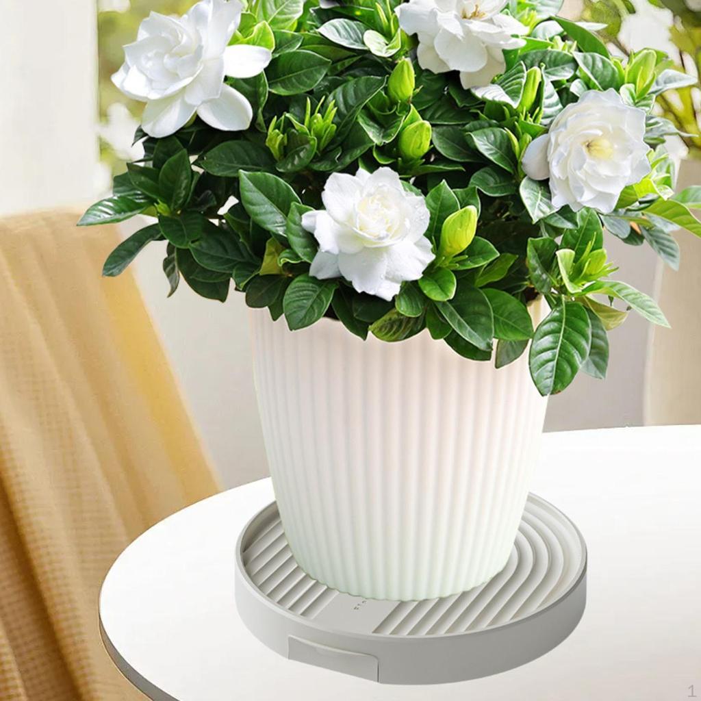 Supporto per Vaso da Fiori con 4 Ruote Nascoste, Carrello Rotondo per Piante da Giardino, Interni,
