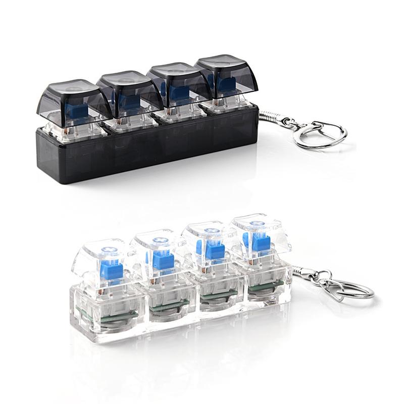 Led Keyboard Fidgets Light Up Transparent Keyboard Caps Finger Clicker Fidget Stress Relief Toy For Adult Keyboard Keychain