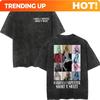 Customization Retro Washed Sabrina Carpenter Merch T-shirt Y2k Fashion Aesthetic Short Sleeved Summer Men's Women's Casual Overs