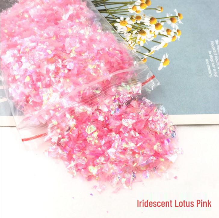 DIY Irregular Nail Shell Paper Fragments – 10g Bag for Slime, Epoxy Resin, Crafting.