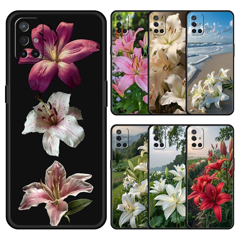 Handyhülle für OnePlus 15 13 12 11 10 9 8 7T Pro 13T 13R 12R 10R 9RT 8T Nord 2T CE 2 3 5G Lite Hülle Realistischer Lilienblumen-Druck