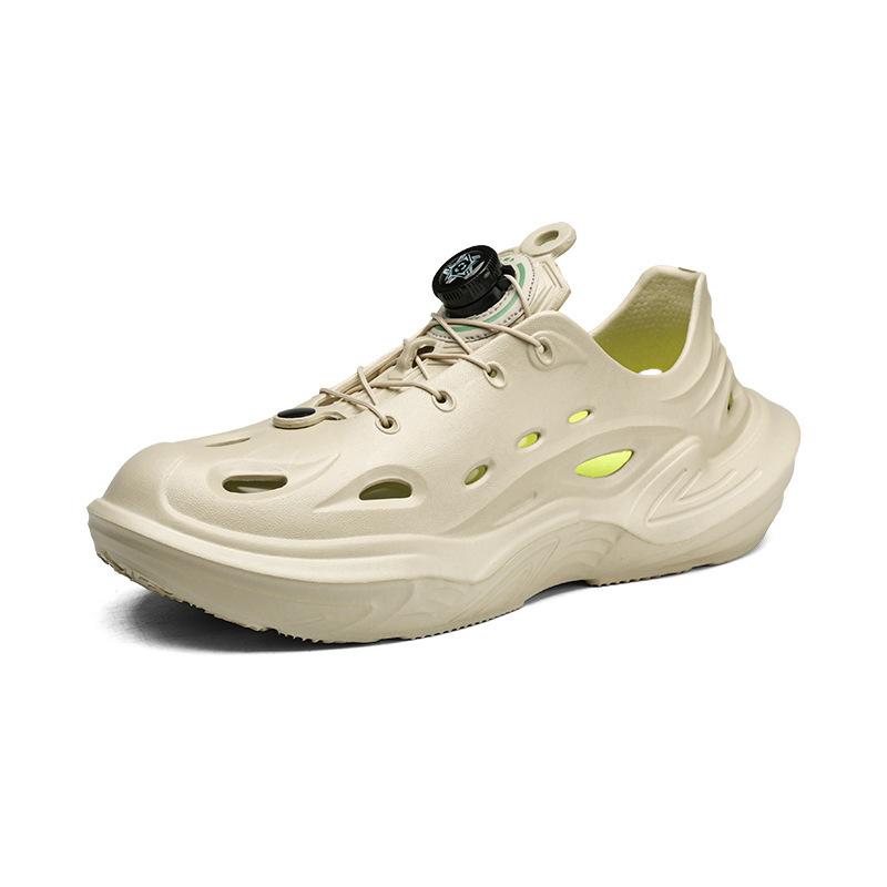 2024 Rotating Button Hole Shoes Men's Summer Wear Thick-soled Bag Head Beach Travel Outdoor Non-slip Cool Slippers