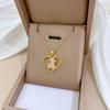 Love Bear Full Diamond Light Luxury Temperament Gorgeous Full Diamond Necklace Female Versatile Collarbone Chain Titanium Steel Chain