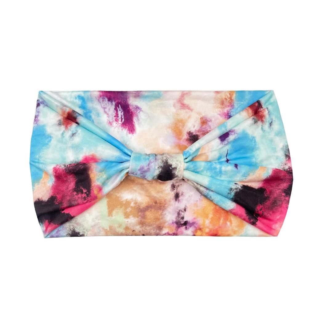 Tie-dye Headband For Women Woman Elastic Hairbands Width Hair Band Fashion Bandanas Yoga Headwear Sports Turbans Accessories New