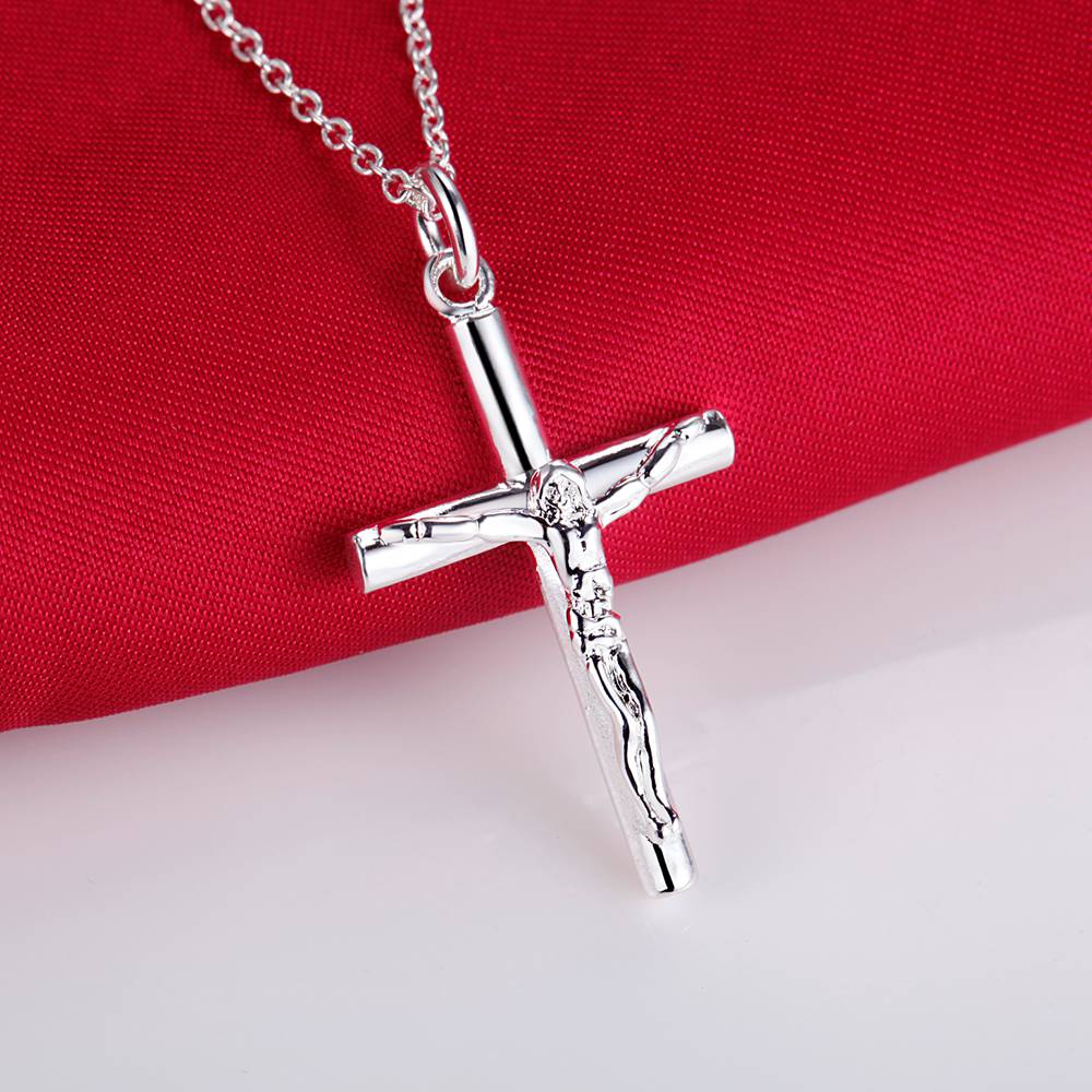 925 Sterling Silver Necklace Pendant Chain Cross For Women Fashion Jewelry Party Wedding Accessories GiftsGood product