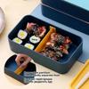 Portable Lunch Box for Kids School Microwave Plastic Bento Box with Movable Compartments Salad Fruit Food Preservation Container