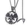 Collier pendentif rond nœud concentrique irlandais punk tendance rétro européen et américain pour homme