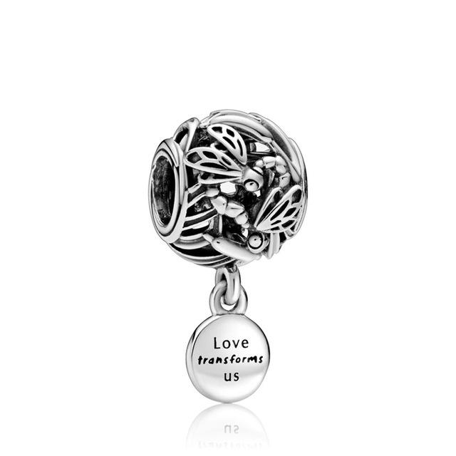 Europejski kolor srebrny ażurowe serce pszczoła miodna mama koralik Fit Charm bransoletka tworzenie biżuterii akcesoria 