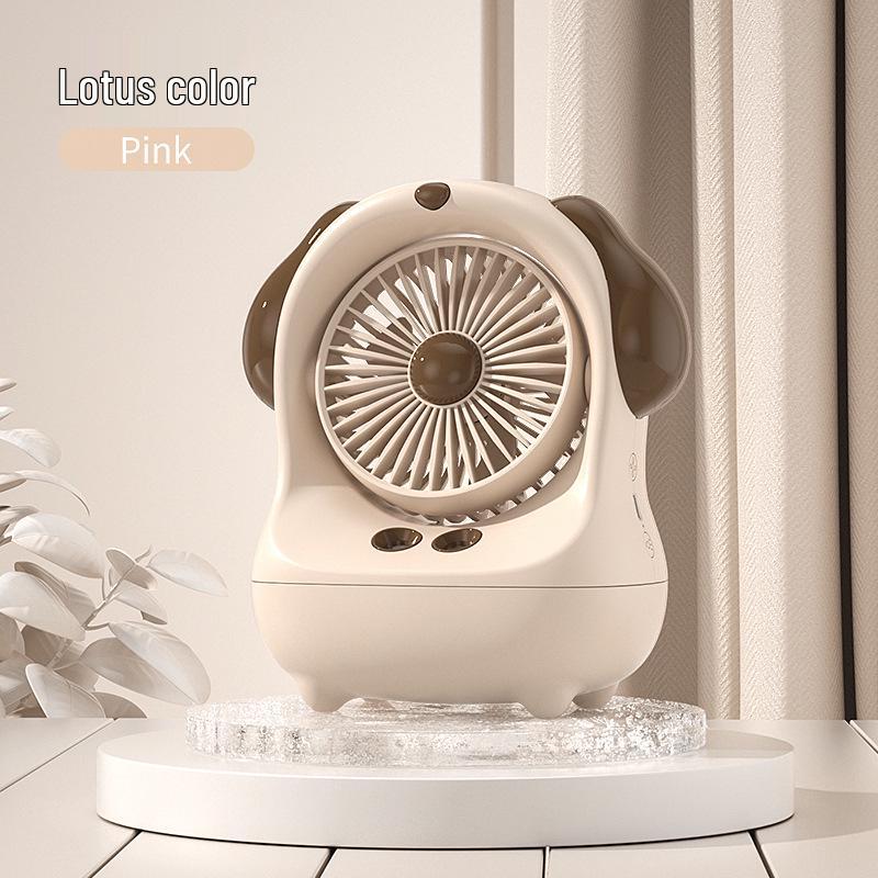 Mini Cartoon Desktop Air Cooler: USB-Powered Refrigeration & Humidifying Spray Fan