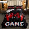 Gaming Bedding Set Game Bed Cover 135 for Adults Kids Soft Microfiber Modern Gamepad Duvet Cover Decorative with Pillowcase