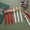 24PCS Novelty Christmas Santa Claus Snowman Patch Pen, 0.5mm Black Fine Point Retractable Pens, Durable Plastic,Suitable Office School Use