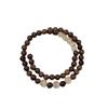 Chinese Sandalwood Beaded Bracelet - Niche Design, Versatile Double Wrap, Stackable Cat's Eye Accessory