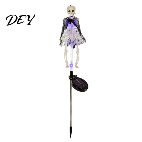 Creepy Halloween Yard Accessories Solar Bat Garden Lights, Realistic Skeleton Pathway Decor, Waterproof LED Decorations Spooky Stake Light for Outdoor