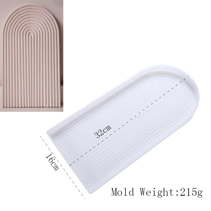 32cm Arch Tray Silicone Molds for DIY Handmade Plaster Cement Concrete U Shaped Jewelry Storage Base Home Decor Crafts
