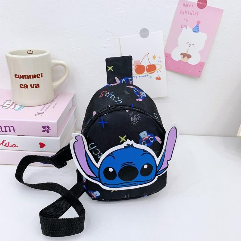 Lilo Stitch Cartoon Kids Chest Bag With Polyester Material For Daily School Use