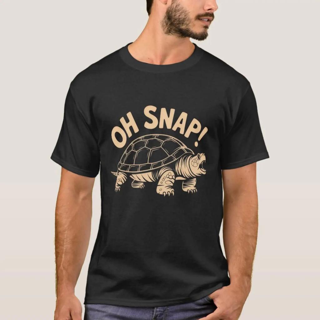 Oh Snap Funny Sarcastic Snapping Turtle Joke T Shirt Vintage Top For Everyday Wear Slightly Fashion Streetwear Casual