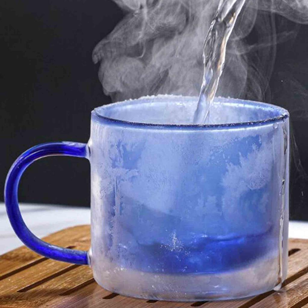 Double Walled Insulated Glass Mug Colorful Transparent Mug with Handle Coffee Cup