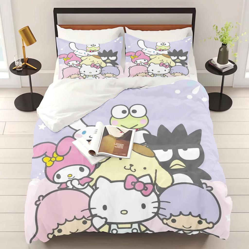 Sanrio Series 3-Piece  One Piece Bedding Set Comforte Luxus  Exquisite Birthday Gift  Polyester Home Decor