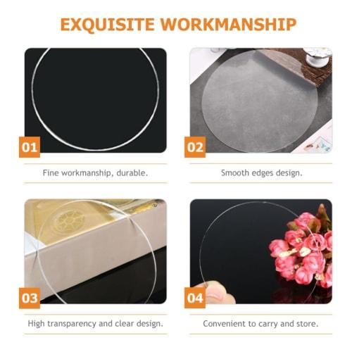 Operitacx Round Acrylic Plate, Acrylic Circle, Round Sheet, Round Clear Acrylic Disc, Keychain, Acrylic Circle, Round, Clear Glass Cutting Board, Clea