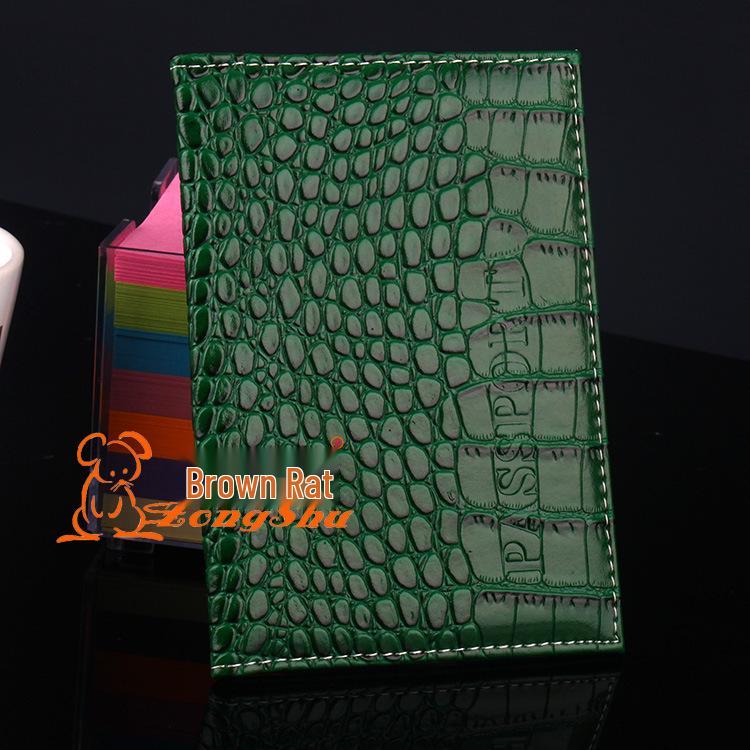 Crocodile Pattern Leather Passport Holder - PU Leather Travel Cover